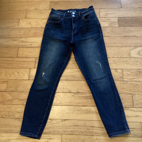 Reitmans jeans, high waist, double button closure, size 29, dark distres… - Picture 1 of 3